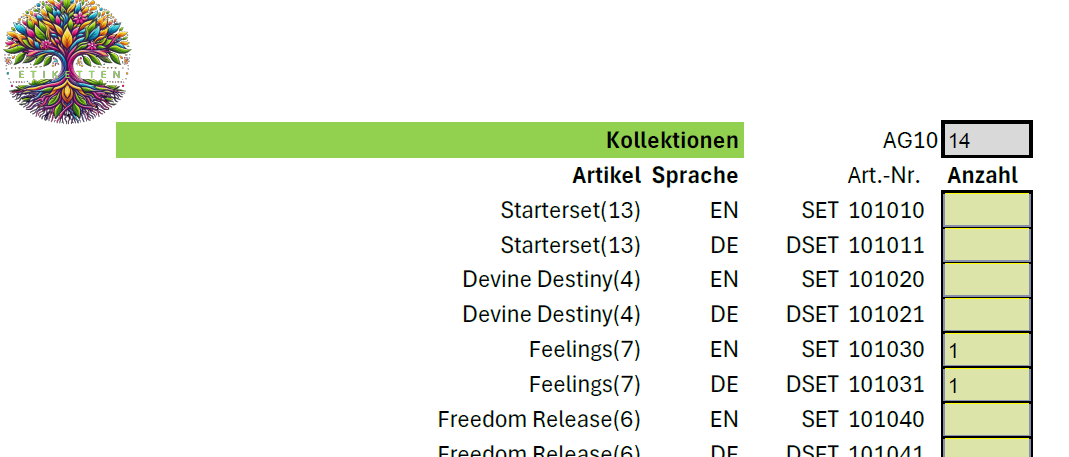 Bestellmuster Seite 2